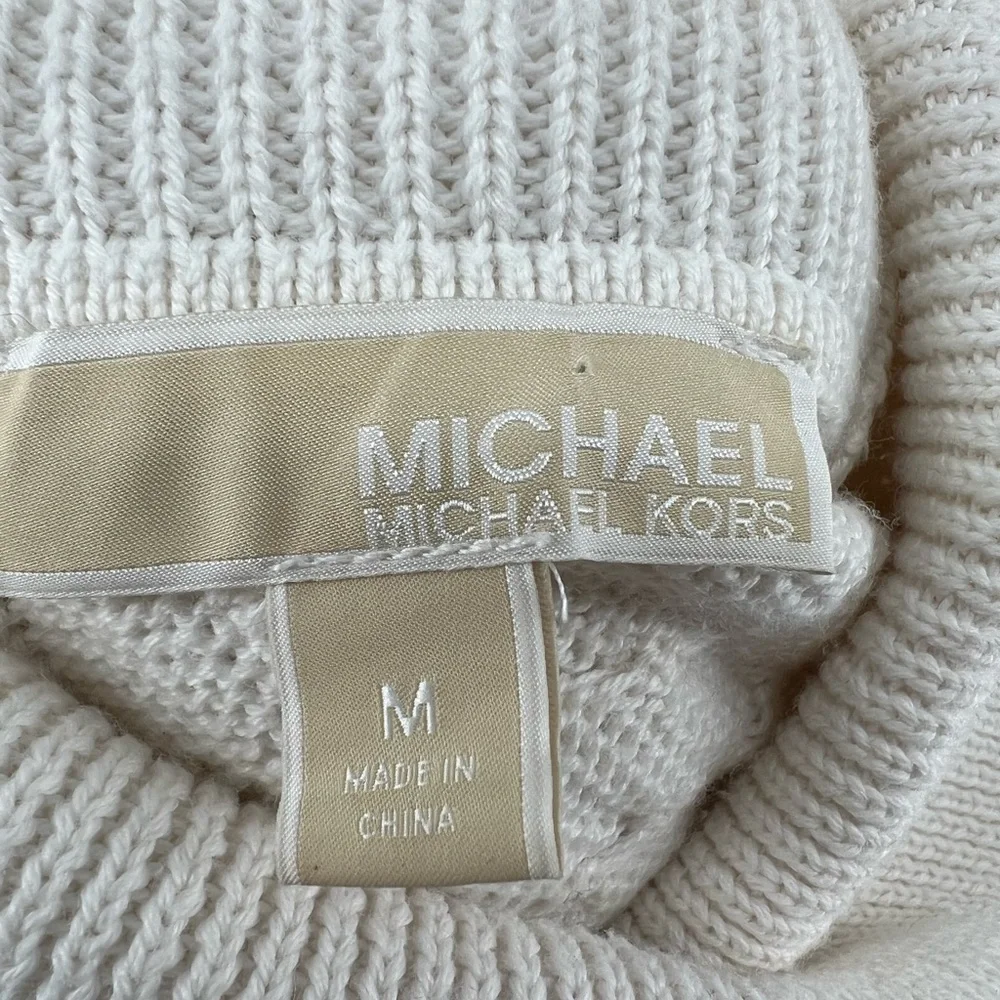 MICHAEL KORS IVORY CABLE KNIT COWL NECK‎ SWEATER